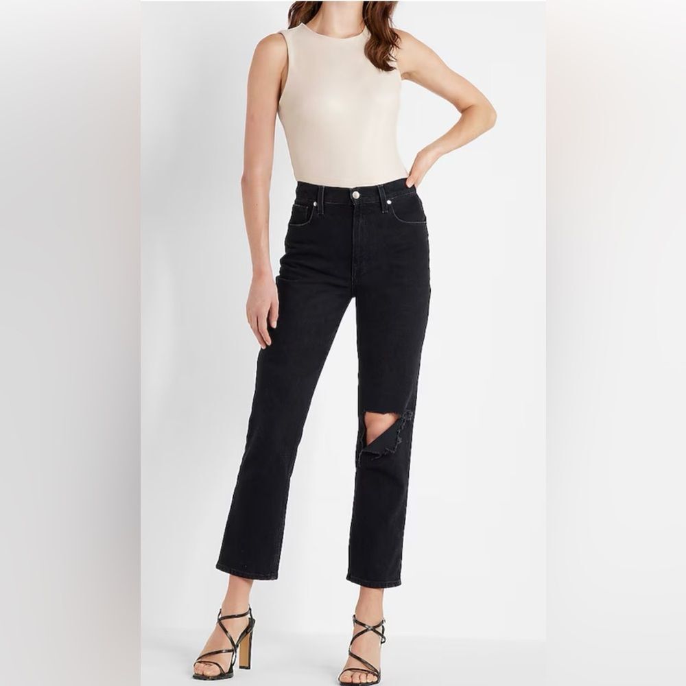 NWT Express Body Contour Faux Leather High Neck Bodysuit in Cream Size M